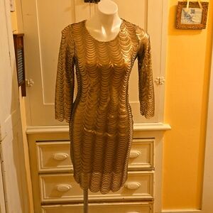 Love 21 gold sequined dress Sz XS